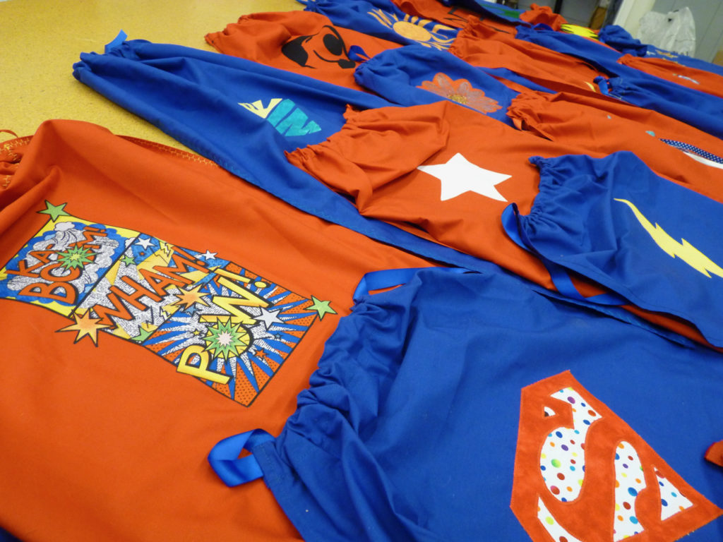 Superhero Capes made for the Epilepsy Foundation